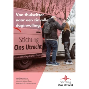 Cover met van thuiszitter naar een zinvolle daginvulling, en twee jongeren die bij een busje instappen.